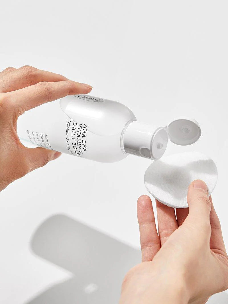 COSRX Refresh AHA BHA Vitamin C Daily Toner – Apply to a cotton pad for gentle exfoliation and skin revitalization