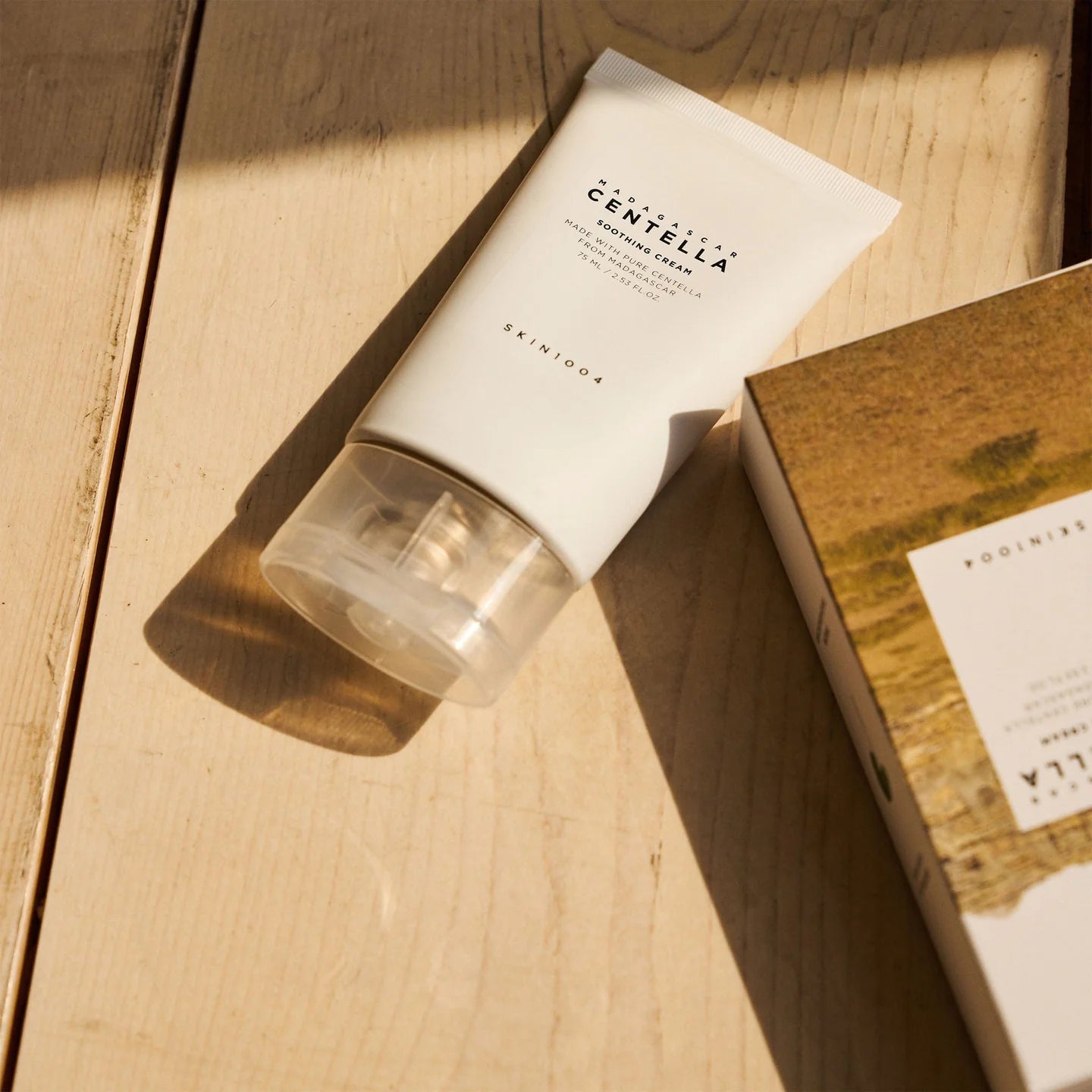 SKIN1004 Madagascar Centella Soothing Cream – Compact, eco-friendly tube with clear labeling for easy use and storage.