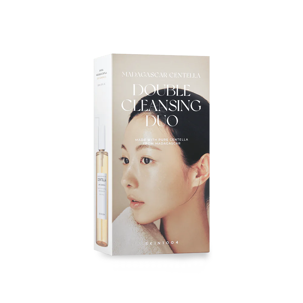 Skin1004 Double Cleansing Power Duo packaging – Eco-friendly, cruelty-free design with essential soothing ingredients.