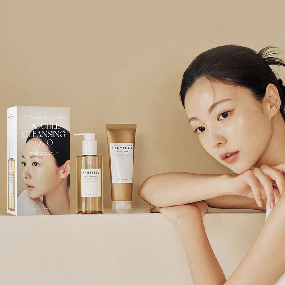 Skin1004 Double Cleansing Power Duo packaging – Eco-friendly, cruelty-free design with essential soothing ingredients.