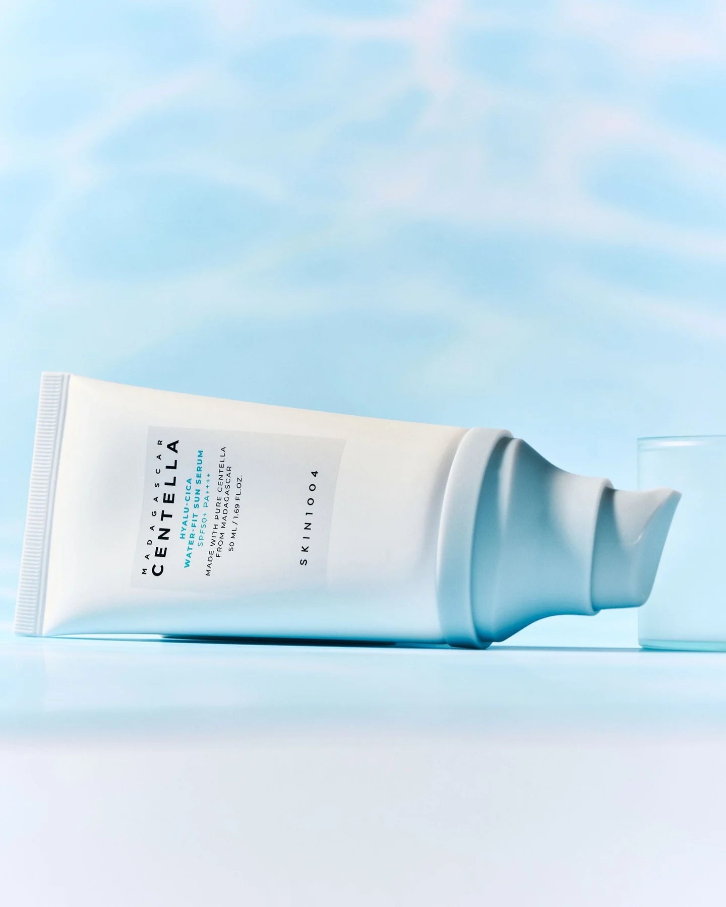 Skin1004 Hyalu-Cica Water-Fit Sun Serum – Lightweight sunscreen with SPF 50+ PA++++ for effective sun protection and a glowing finish.