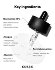 Niacinamide and Zinc PCA in COSRX 15 Serum – effective ingredients for reducing acne, brightening skin tone, and shrinking pores