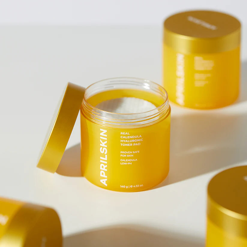Aprilskin Calendula Toner Pads with embossed side for exfoliating and silky side for smooth finish
