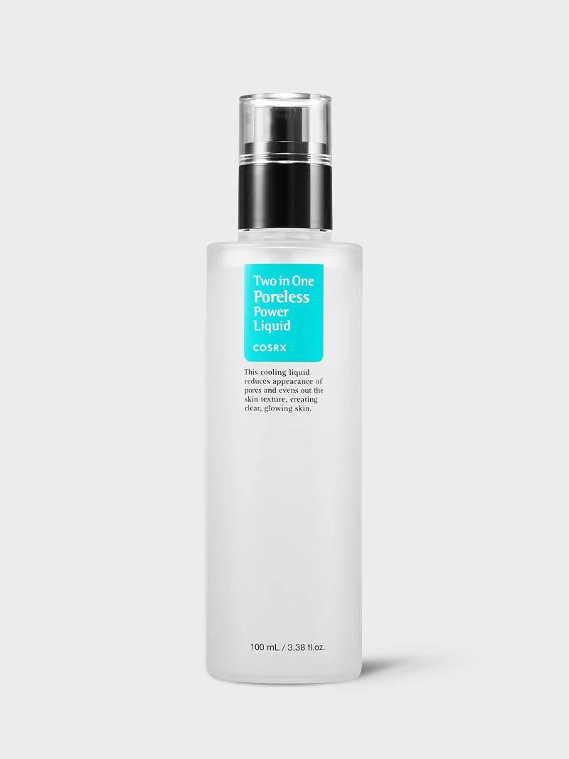 COSRX Two In One Poreless Power Liquid – pore-tightening essence and toner in one to visibly reduce large pores and control excess oil