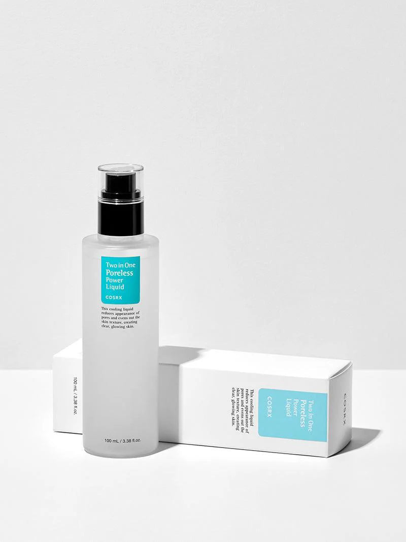 COSRX Two In One Poreless Power Liquid – pore-tightening essence and toner in one to visibly reduce large pores and control excess oil