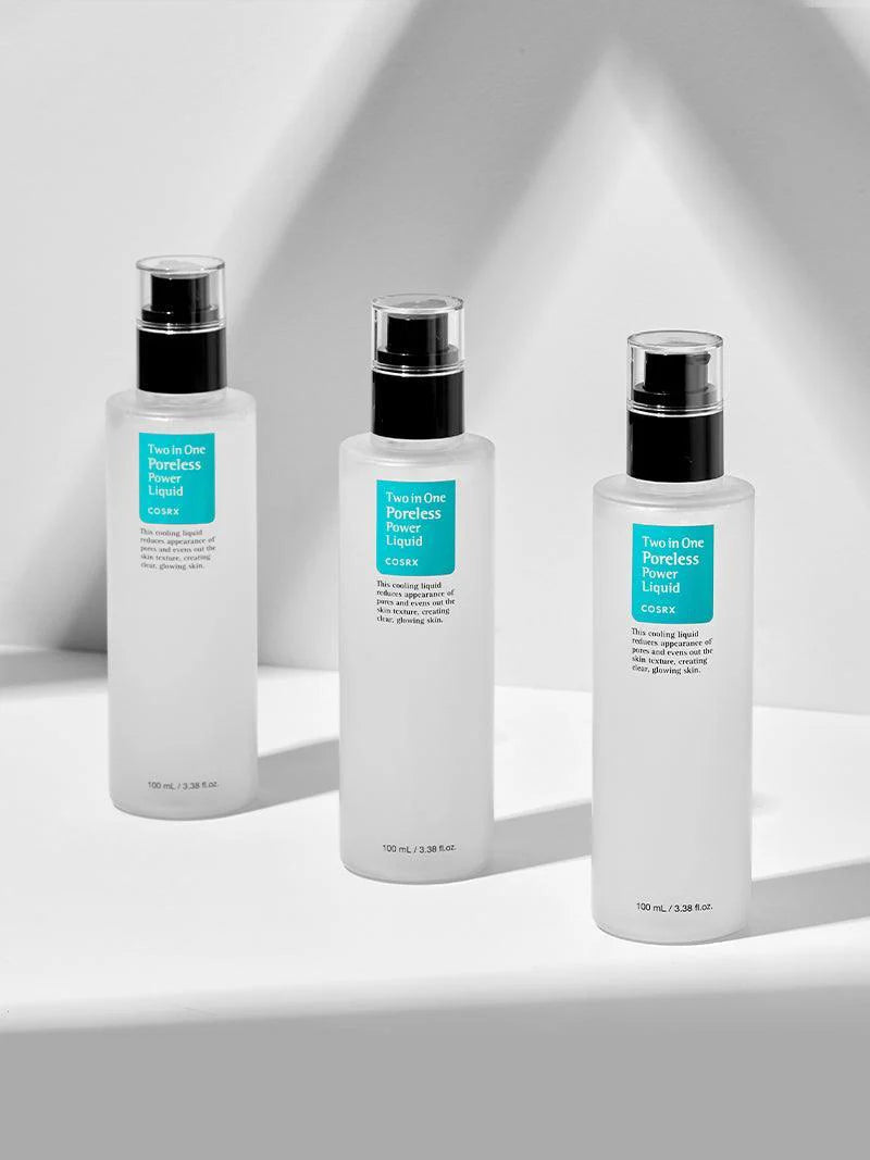 COSRX Two In One Poreless Power Liquid – pore-tightening essence and toner in one to visibly reduce large pores and control excess oil