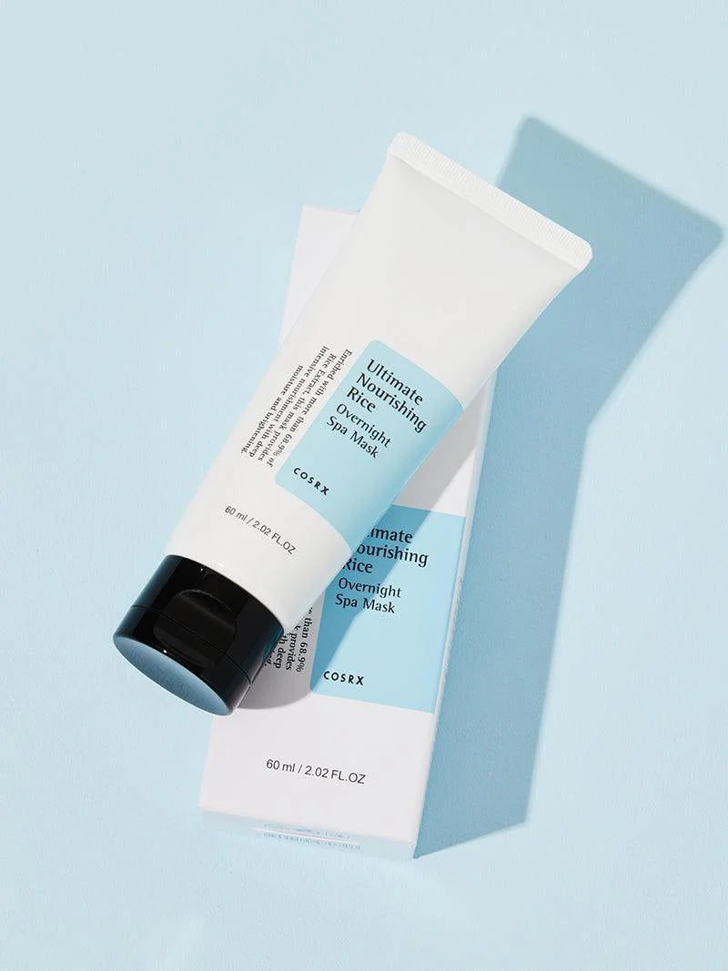 COSRX Ultimate Nourishing Rice Overnight Spa Mask – creamy, hydrating overnight mask with 68% rice extract for brightening and softening skin