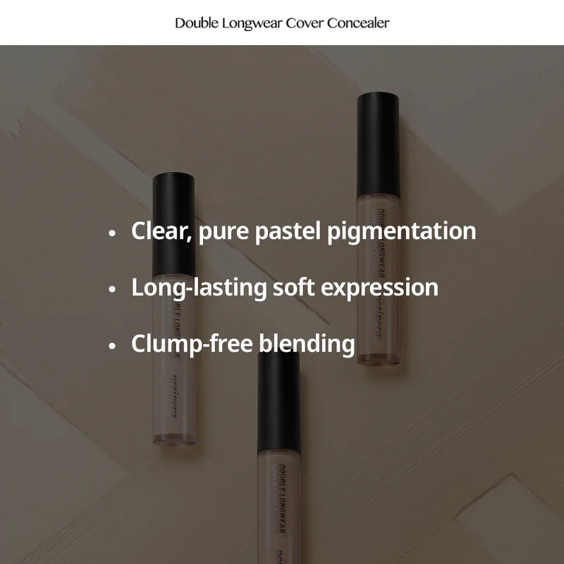 Peripera Double Longwear Cover Concealer, featuring a double powder formula for smooth, long-lasting coverage that effectively hides blemishes, dark circles, and imperfections.