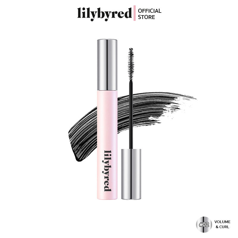 Close-up of the D-shaped brush of Lilybyred AM9 to PM9 Infinite Mascara – Ensures even application from root to tip, creating defined, voluminous lashes.
volume curl