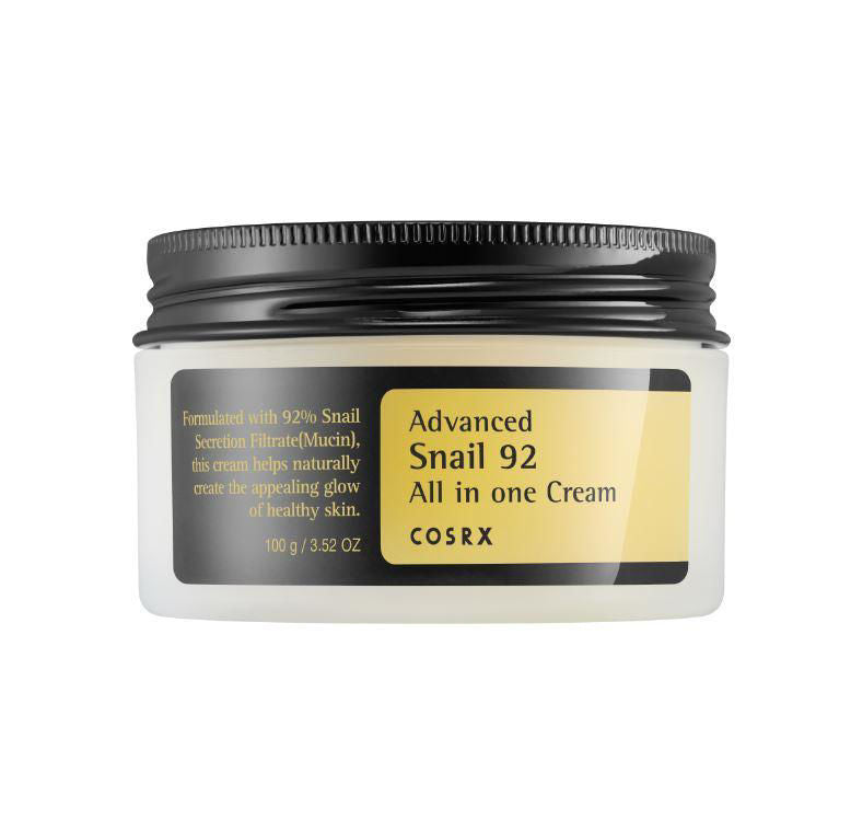 Cosrx Advanced Snail 92 All-In-One Cream – Moisturizer with 92% snail mucin for deep hydration, skin repair, and soothing irritated skin