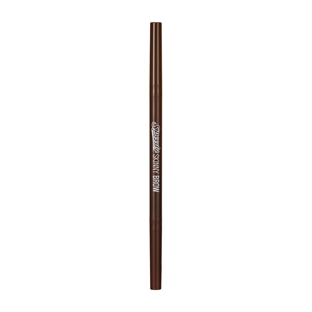 Peripera Speedy Eyebrow Auto Pencil with a sleek, easy-to-use design. Available in two shades: Black Brown and Gray Brown. The pencil creates natural-looking, long-lasting brows with a smooth, soft finish.