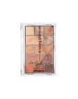 Peripera All Take Mood Technique Palette 01 Around Brown, featuring 9 neutral shades with golden shimmer to create versatile eye looks for both everyday and night-time wear.