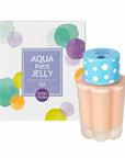 Holika Holika Aqua Petit Jelly BB Aqua Beige with 80% mint water, providing hydration, long-lasting coverage, and sebum control for a flawless complexion