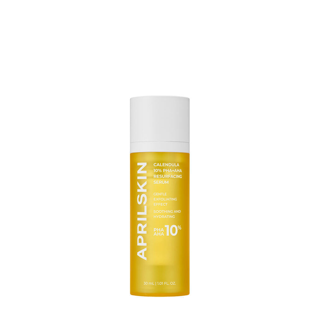 Aprilskin Real Calendula PHA + AHA Resurfacing Serum with 10% PHA and AHA for gentle exfoliation and smooth, glowing skin