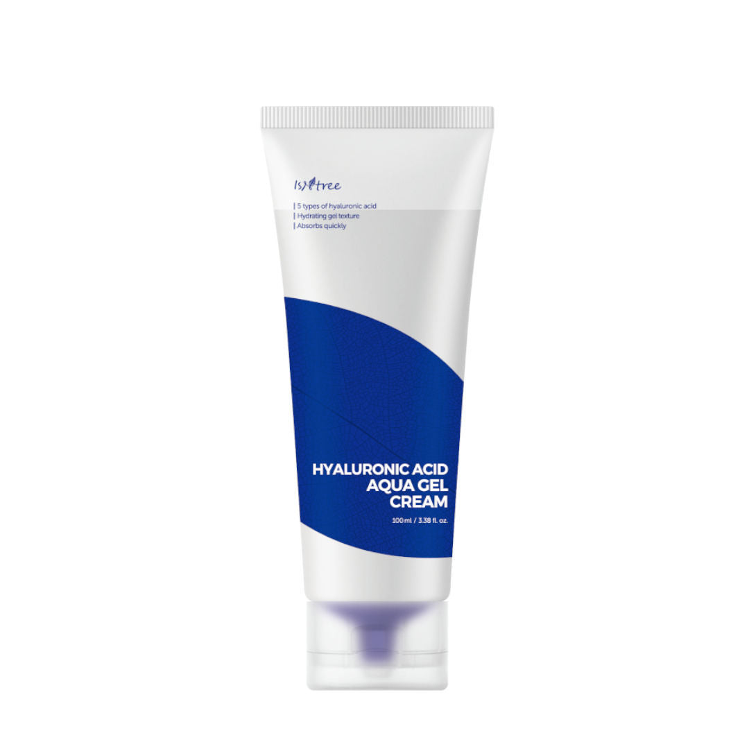 Isntree Hyaluronic Acid Aqua Gel Cream – lightweight gel cream with 5 types of hyaluronic acid for deep hydration, soothing, and skin barrier protection