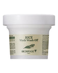 Skinfood Rice Mask Wash Off – 120g brightening and exfoliating mask with Rice Bran Water, Glycerin, and Vitamin E for smooth, radiant skin.