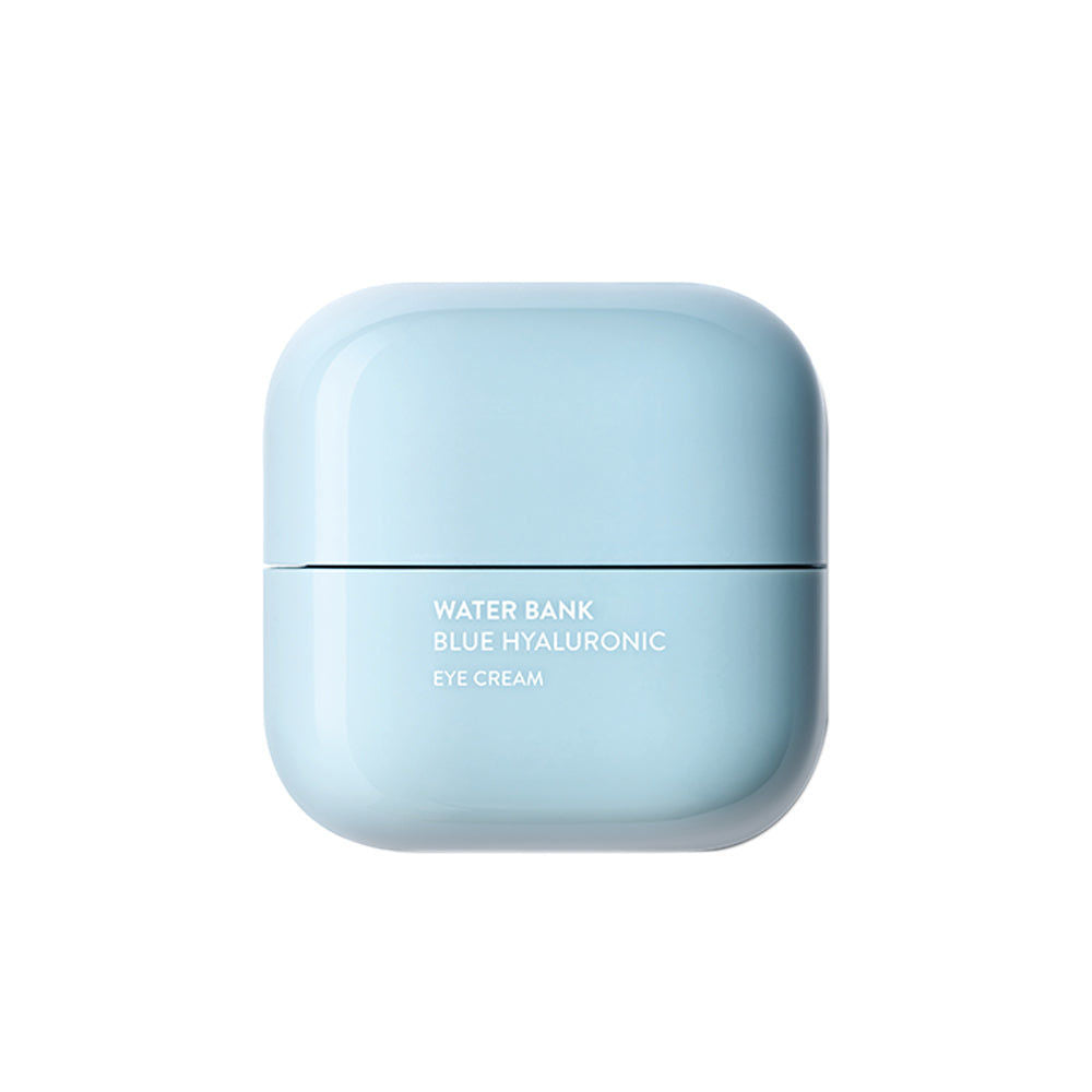 Laneige Water Bank Blue Hyaluronic Eye Cream – Hydrating and brightening eye cream with Blue Hyaluronic Acid, Niacinamide, and Caffeine, designed to reduce puffiness and dark circles around the eyes.
