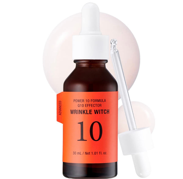 Close-up of It’s Skin Power 10 Formula Q10 Effector serum’s smooth texture, designed to hydrate and improve skin elasticity
