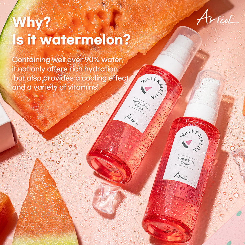 Lightweight and non-greasy texture of Ariul Watermelon Hydro Vital Serum absorbs quickly into skin, providing intense hydration without residue