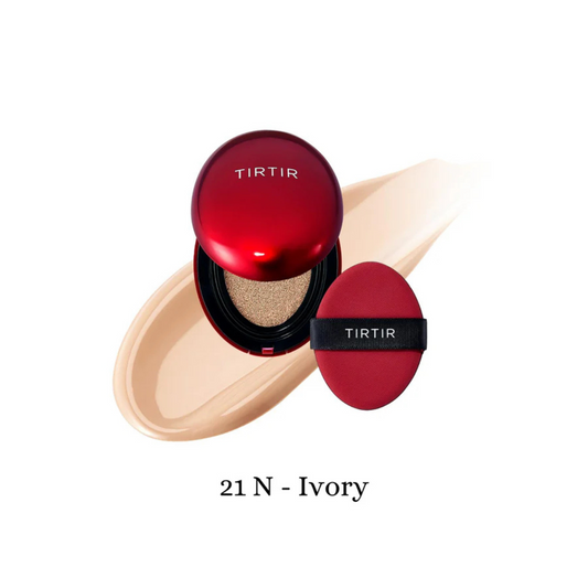 TIRTIR Mask Fit Red Cushion Foundation – A long-lasting cushion foundation that offers a dewy, glass-like finish with 72-hour wear. Perfect for achieving smooth, glowing skin with buildable coverage and hydration.
