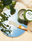 Some By Mi Super Matcha Pore Clean Clay Mask – Close-up of the clay mask applied to the face, showing its smooth texture and deep-cleaning effects on pores and blackheads.
