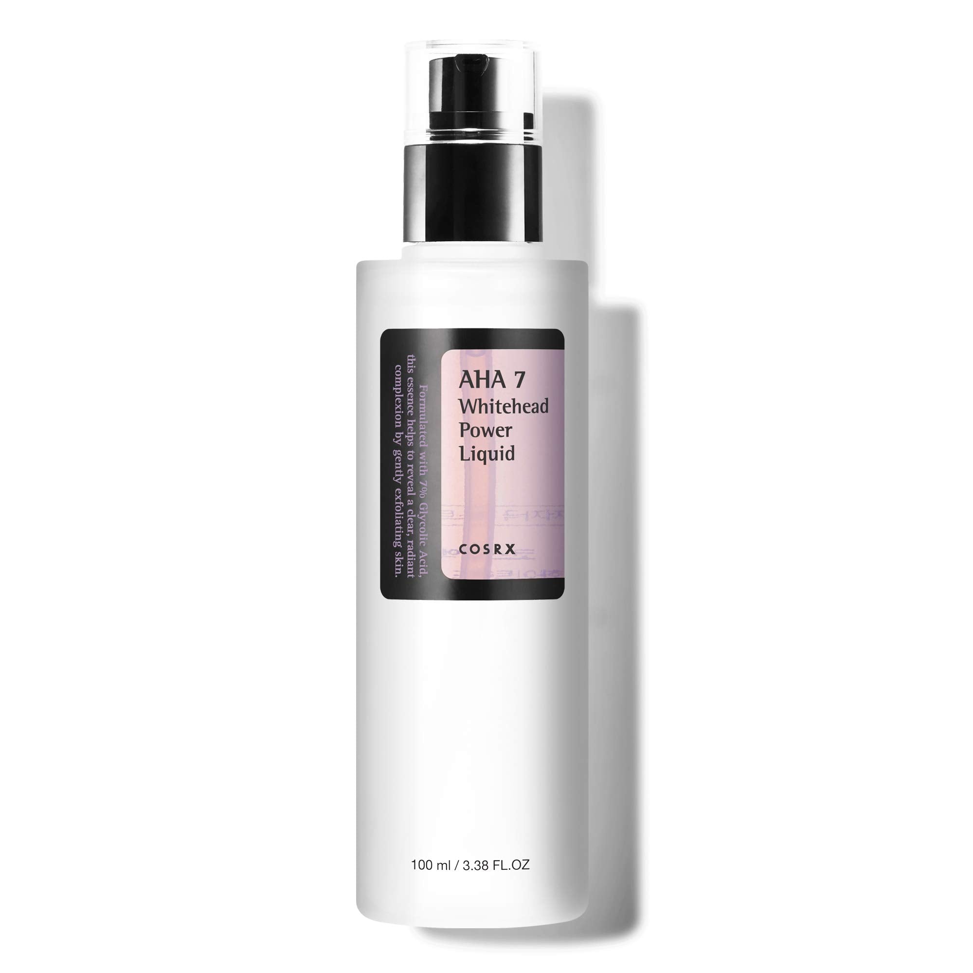 Cosrx AHA7 Whitehead Power Liquid – Exfoliating toner with 7% Glycolic Acid to clear whiteheads and brighten skin