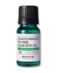 Some By Mi 30 Days Miracle Tea Tree Clear Spot Oil – 10ml acne treatment with 15% Tea Tree Oil to reduce acne, redness, and swelling.
