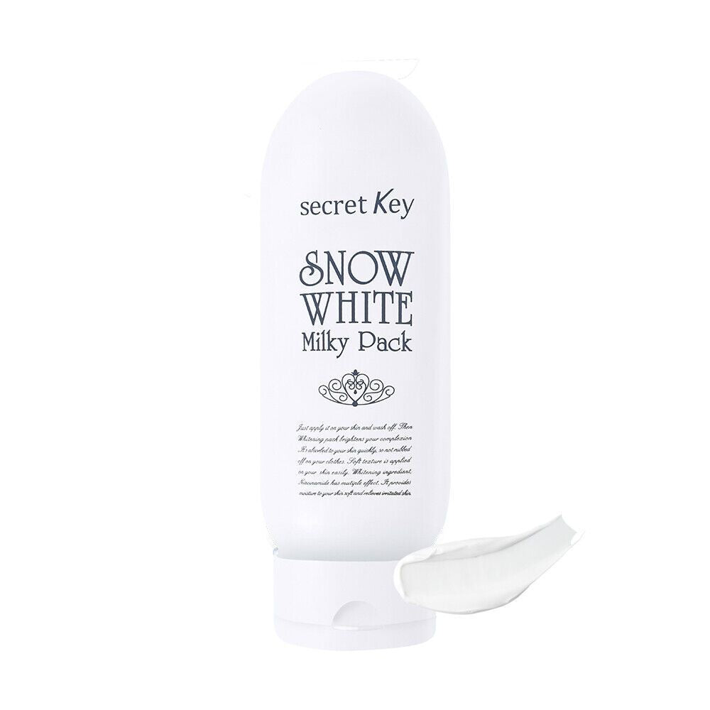 Secret Key Snow White Milky Lotion 120ml – Brightening lotion for radiant, hydrated skin with niacinamide and soothing aloe vera.
