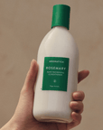 Aromatica Rosemary Hair Thickening Conditioner enriched with rosemary, bhringraj, coriander, biotin, babassu oil, and moringa oil for healthy, voluminous hair