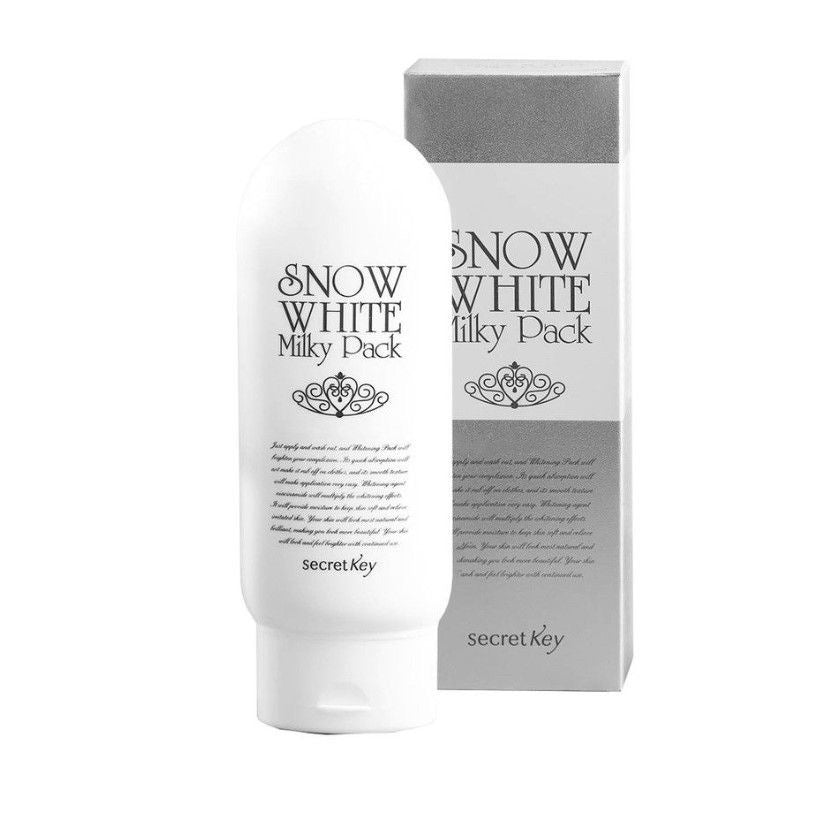 Secret Key Snow White Milky Lotion packaging – 120ml bottle with clean design for everyday skin brightening and moisturizing use.
