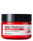 Some By Mi Snail Truecica Miracle Repair Cream – A skin repair cream with Snail Truecica, Tea Tree, Cica, and Mugwort to soothe, hydrate, and heal damaged skin. Perfect for sensitive skin.
