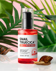 Some By Mi Snail Truecica Miracle Repair Serum – A lightweight serum with 89% snail truecica that repairs, soothes, and strengthens the skin, reducing dark spots and calming irritation.
