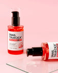 Some By Mi Snail Truecica Miracle Repair Serum – A lightweight serum with 89% snail truecica that repairs, soothes, and strengthens the skin, reducing dark spots and calming irritation.
