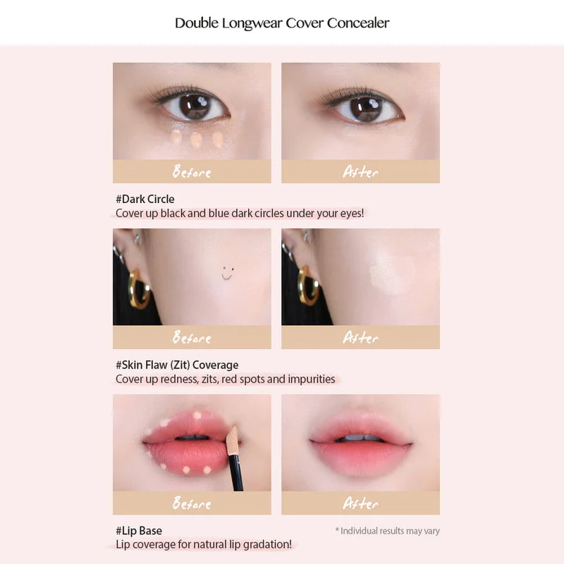 Peripera Double Longwear Cover Concealer 2 colors